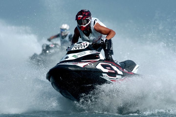 Cyrille Lemoine racing a jet ski